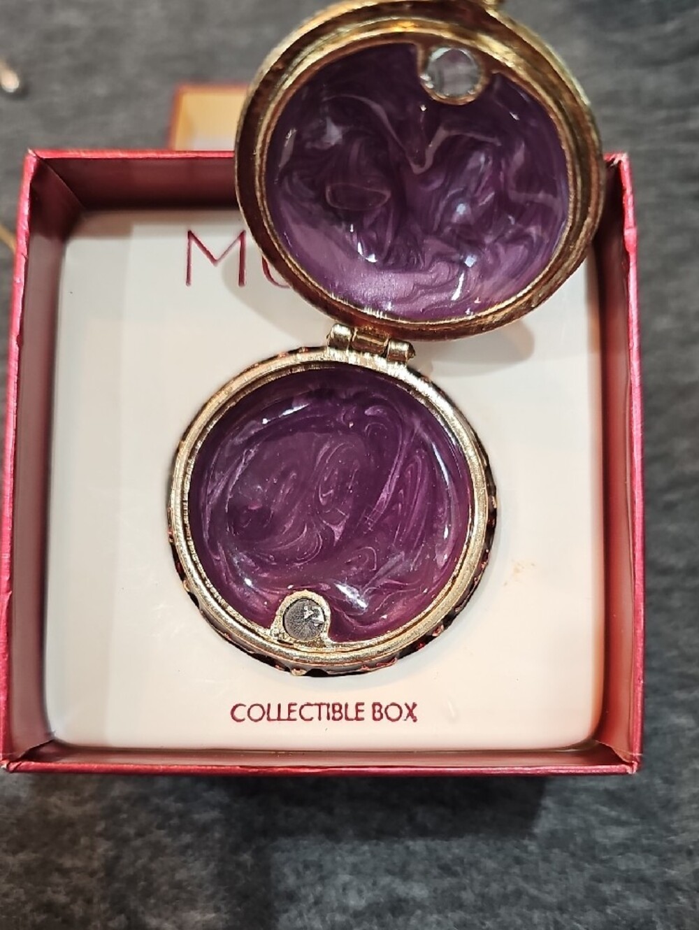 Monet Red and Gold Holiday Bell Collectible Box - Picture 2 of 3